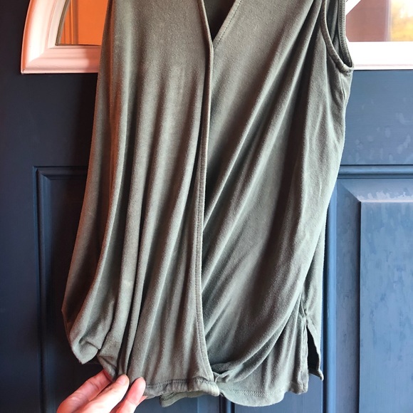 Francesca’s Olive Green Strappy Tank Top - Picture 2 of 4